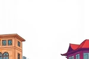 拾光杂货铺条漫封面，摆满旧物件的木质货架