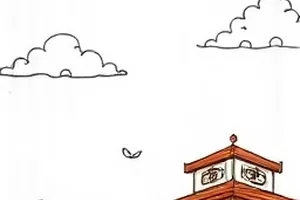 雨巷修补匠条漫封面，雨中撑伞的修伞摊位