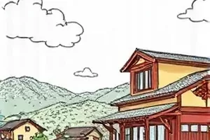 塔顶的钟表师条漫封面，塔顶巨大的齿轮组与钟面